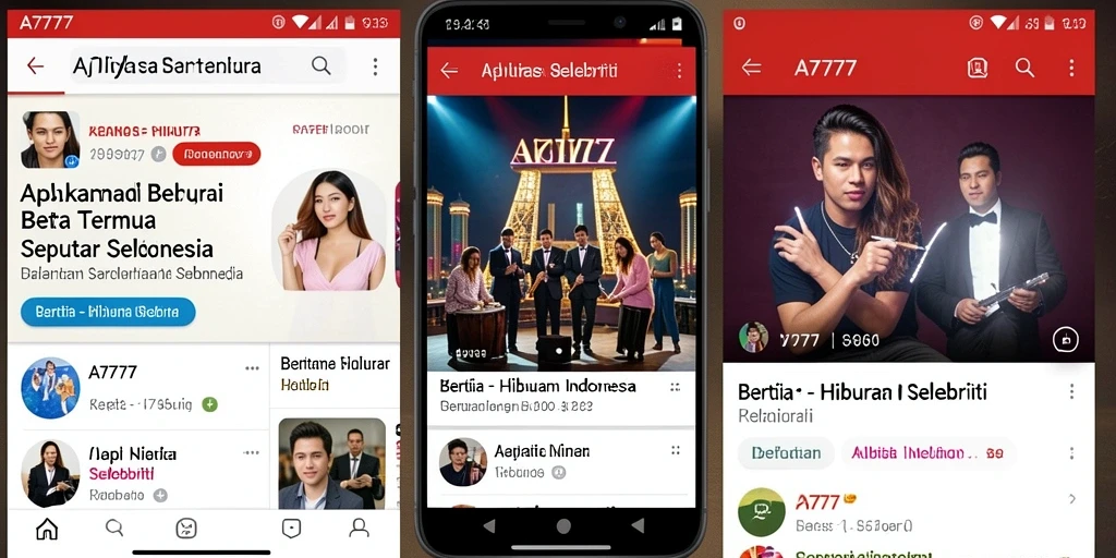 Tampilan antarmuka A7777 dengan berita selebriti terkini.