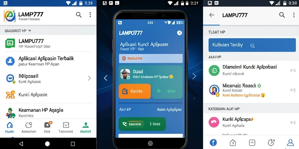 Antarmuka aplikasi LAMPU777 dengan fungsi penguncian aplikasi